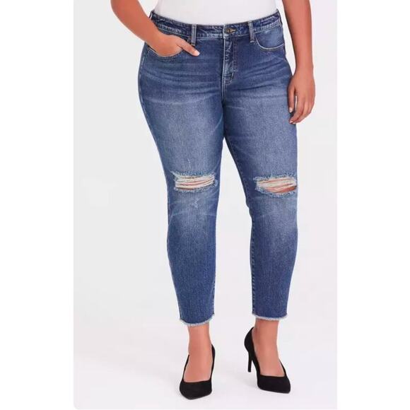 Torrid Denim - Torrid High Rise Straight Jean Stretch - Dark Wash Size 18 R